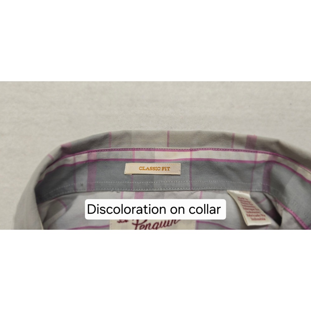 Original Penguin Mens Small Classic Fit Plaid‎ Short Sleeve Button Down Shirt - Picture 6 of 10